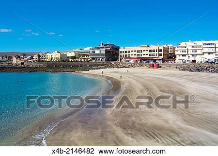 Stock Image - Playa Chica beach, Puerto del Rosario, Fuerteventura, Canary Islands, Spain, Europe.. Fotosearch