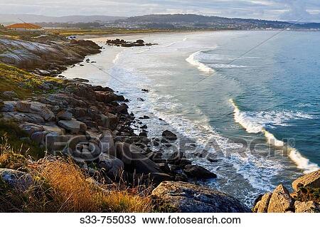 Playa de La Lanzada. Provincia de Pontevedra. Galicia. Spain. View Large Photo Image Stock Image - Playa de La Lanzada. Provincia de Pontevedra. Galicia. Spain.. Fotosearch