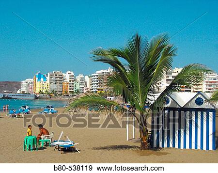 Playa de las Canteras, Las Palmas, Gran Canaria, Canary Islands, Spain View Large Photo Image Stock Photo - Playa de las Canteras, Las Palmas, Gran Canaria, Canary Islands, Spain. Fotosearch