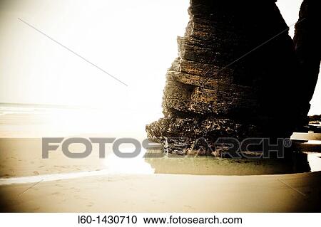 Stock Image - Playa de las Catedrales, Near Ribadeo, Galicia, Spain. Fotosearch