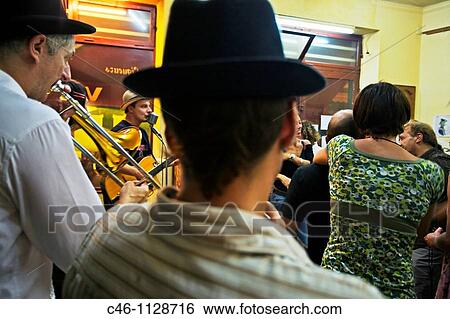 Stock Photograph - Playing Jazz. Nice. Alpes Maritimes. Cote d? Azur. France.. Fotosearch