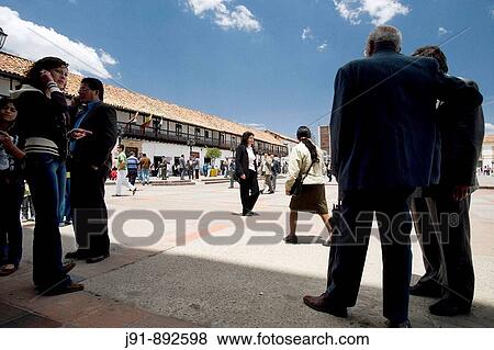Stock Photo - Plaza Bolivar, Tunja, Boyaca department, Colombia. Fotosearch