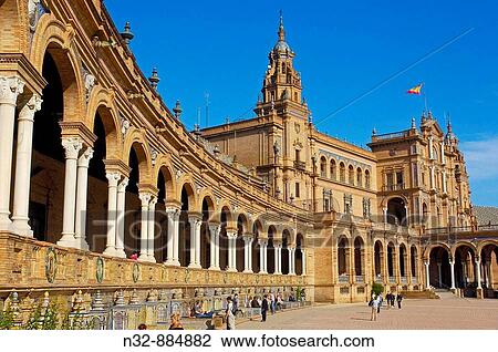 Plaza de Espaa in Maria Luisa Park, Seville. Andalusia, Spain View Large Photo Image Stock Image - Plaza de Espaa in Maria Luisa Park, Seville. Andalusia, Spain. Fotosearch