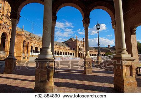 Plaza de Espaa in Maria Luisa Park, Seville. Andalusia, Spain View Large Photo Image Stock Image - Plaza de Espaa in Maria Luisa Park, Seville. Andalusia, Spain. Fotosearch