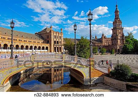 Plaza de Espaa in Maria Luisa Park, Seville. Andalusia, Spain View Large Photo Image Stock Image - Plaza de Espaa in Maria Luisa Park, Seville. Andalusia, Spain. Fotosearch