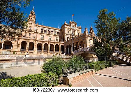 Plaza de Espaa in Parque de Maria Luisa, Sevilla. Andalucia, Spain View Large Photo Image Stock Photo - Plaza de Espaa in Parque de Maria Luisa, Sevilla. Andalucia, Spain. Fotosearch