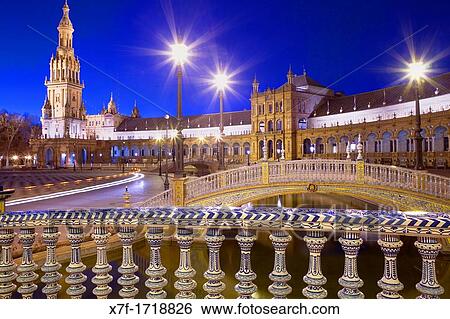 Plaza de Espaa, Maria Luisa Park, Sevilla, Andaluc? a, Spain View Large Photo Image Stock Photograph - Plaza de Espaa, Maria Luisa Park, Sevilla, Andaluc? a, Spain. Fotosearch