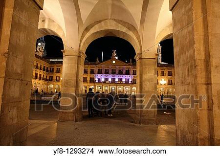 Plaza de Espaa, Old Town, Vitoria, Alaba, Basque Country, Spain. View Large Photo Image Picture - Plaza de Espaa, Old Town, Vitoria, Alaba, Basque Country, Spain.. Fotosearch