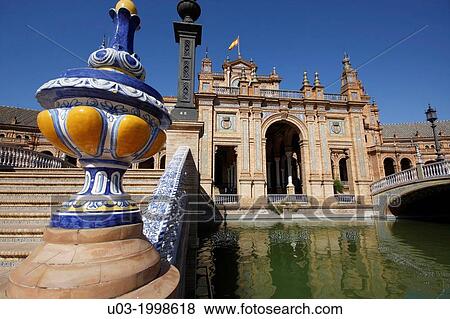 Stock Photo - Plaza de Espaa, Seville, Spain, Europe.. Fotosearch