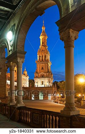 Plaza de Espaa, Seville, Spain View Large Photo Image Stock Image - Plaza de Espaa, Seville, Spain. Fotosearch