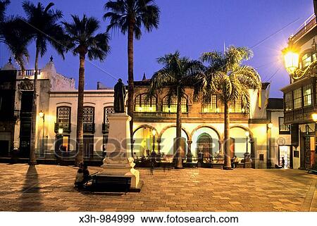 Plaza de Espagna, Santa Cruz de La Palma, Canary Islands, Spanish archipelago of Atlantic Ocean View Large Photo Image Stock Photo - Plaza de Espagna, Santa Cruz de La Palma, Canary Islands, Spanish archipelago of Atlantic Ocean. Fotosearch