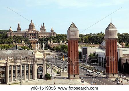Stock Photograph - Plaza de Espana, Barcelona, Catalonia, Spain. Fotosearch