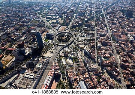 Plaza de les Gl? ries Barcelona, Spain View Large Photo Image Stock Photography - Plaza de les Gl? ries Barcelona, Spain. Fotosearch