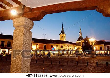 Plaza de Segovia, night view. Navalcarnero, Madrid province, Spain. View Large Photo Image Stock Photo - Plaza de Segovia, night view. Navalcarnero, Madrid province, Spain.. Fotosearch