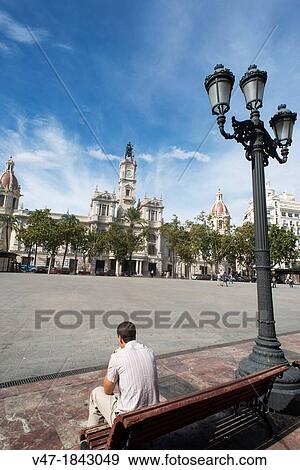 Plaza del Ayuntamiento de Valencia, Spain, Europe View Large Photo Image Stock Photo - Plaza del Ayuntamiento de Valencia, Spain, Europe. Fotosearch