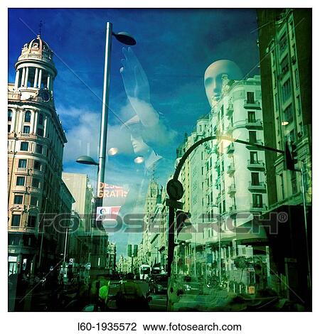 Stock Image - Plaza del Callao, Gran Via, Madrid, Spain. Fotosearch