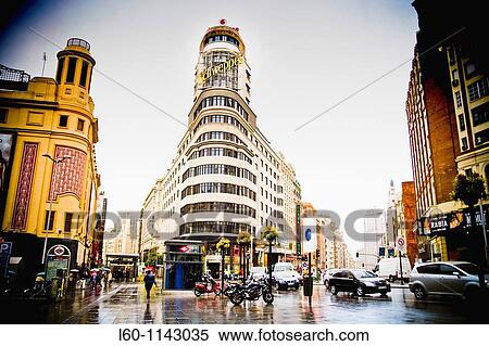 Plaza del Callao in Madrid Spain View Large Photo Image Stock Photography - Plaza del Callao in Madrid Spain. Fotosearch
