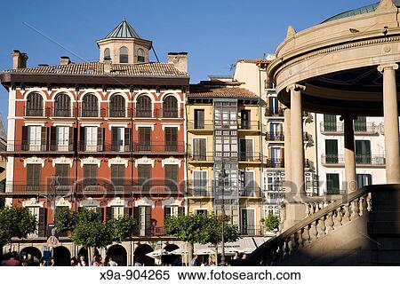 Plaza del Castillo Square, Pamplona, Navarra, Spain View Large Photo Image Stock Photography - Plaza del Castillo Square, Pamplona, Navarra, Spain. Fotosearch