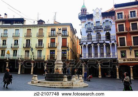 Stock Photo - Plaza del Torico, Teruel, Spain. Fotosearch