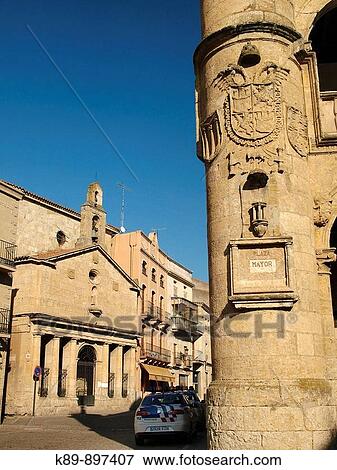 Stock Photo - Plaza Mayor. Ciudad Rodrigo. Castilla y Le? n. Espaa.. Fotosearch