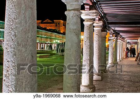 Plaza Mayor in Almagro, night, Ciudad Real district, Castilla La Mancha, Spain. View Large Photo Image Stock Photo - Plaza Mayor in Almagro, night, Ciudad Real district, Castilla La Mancha, Spain.. Fotosearch