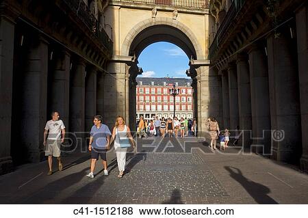 Plaza Mayor, Madrid, Spain View Large Photo Image Stock Photo - Plaza Mayor, Madrid, Spain. Fotosearch