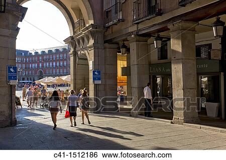 Plaza Mayor, Madrid, Spain View Large Photo Image Stock Photograph - Plaza Mayor, Madrid, Spain. Fotosearch