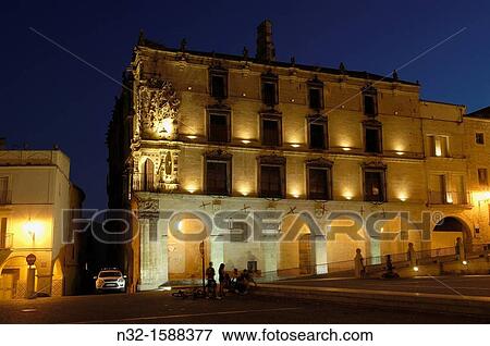Plaza Mayor (Main Square) at dusk, Trujillo, Caceres province, Extremadura, Spain, Europe View Large Photo Image Stock Photo - Plaza Mayor (Main Square) at dusk, Trujillo, Caceres province, Extremadura, Spain, Europe. Fotosearch
