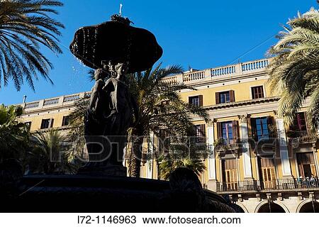 Plaza Real, Barrio Gotico, Barcelona, Spain. View Large Photo Image Stock Image - Plaza Real, Barrio Gotico, Barcelona, Spain.. Fotosearch