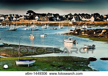 Stock Photograph - Ploumanach Perros-Guirec Breton: Perroz-Gireg is a commune in the C? tes-d? Armor department in Bretagne in northwestern France. Fotosearch