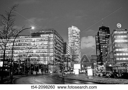 Podsdamer Square at night View Large Photo Image Stock Image - Podsdamer Square at night. Fotosearch