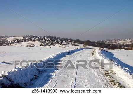 Stock Image - Podstolice at winter, Poland. Fotosearch