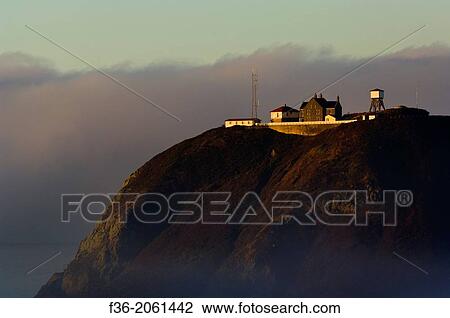 Point Sur Lighthouse and morning fog at sunrise, Big Sur, Monterey County coast, California. View Large Photo Image Stock Image - Point Sur Lighthouse and morning fog at sunrise, Big Sur, Monterey County coast, California.. Fotosearch
