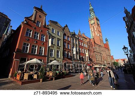Poland, Gdansk, Town Hall, Long Street View Large Photo Image Stock Photography - Poland, Gdansk, Town Hall, Long Street. Fotosearch