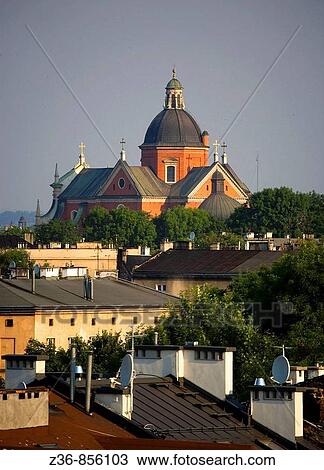 Stock Image - Poland Krakow Baroque St Peter and St Paul Church. Fotosearch