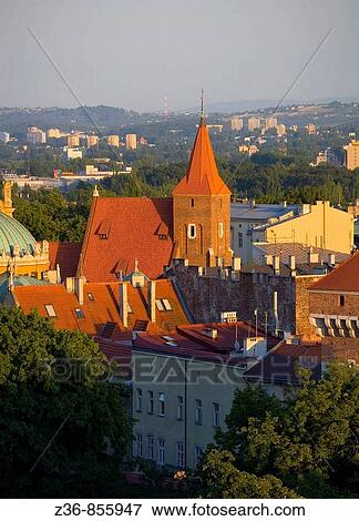 Poland Krakow Church of St Cross View Large Photo Image Stock Photo - Poland Krakow Church of St Cross. Fotosearch