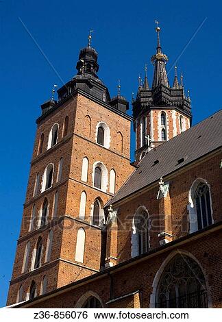 Stock Photograph - Poland Krakow Church of St Mary. Fotosearch