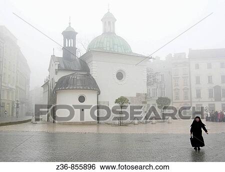 Poland, Krakow, Main Market Square, St Adalbert church View Large Photo Image Stock Photograph - Poland, Krakow, Main Market Square, St Adalbert church. Fotosearch