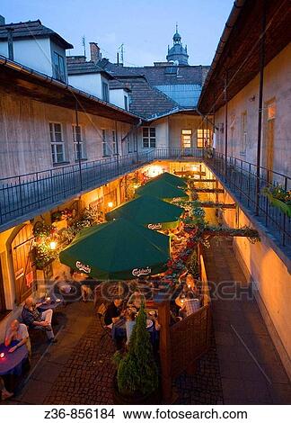 Picture - Poland Krakow Restaurant at Kazimierz district. Fotosearch
