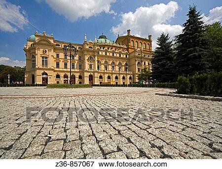 Poland, Krakow, Slowacki Theatre View Large Photo Image Stock Photo - Poland, Krakow, Slowacki Theatre. Fotosearch