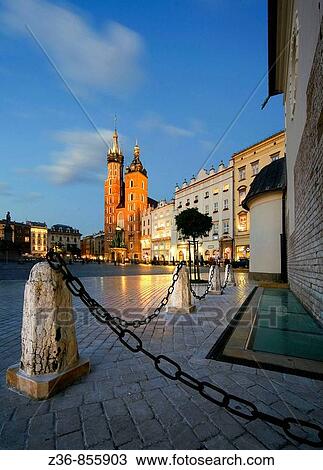 Poland Krakow St Adalbert and St Mary's church View Large Photo Image Stock Image - Poland Krakow St Adalbert and St Mary's church. Fotosearch