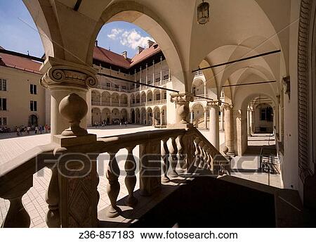 Poland, Krakow, Wawel Royal Castle, courtyard View Large Photo Image Stock Image - Poland, Krakow, Wawel Royal Castle, courtyard. Fotosearch