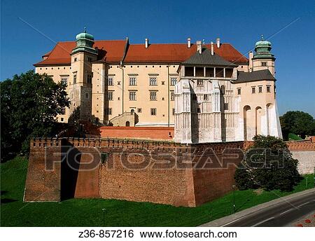 Poland, Krakow, Wawel Royal Castle View Large Photo Image Stock Photograph - Poland, Krakow, Wawel Royal Castle. Fotosearch