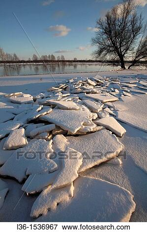 Stock Photo - Poland. Podlasie region. Floe on Bug river. Fotosearch