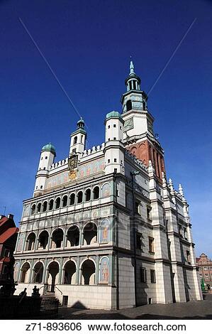 Poland, Poznan, Old Market Square, Town Hall View Large Photo Image Stock Photograph - Poland, Poznan, Old Market Square, Town Hall. Fotosearch