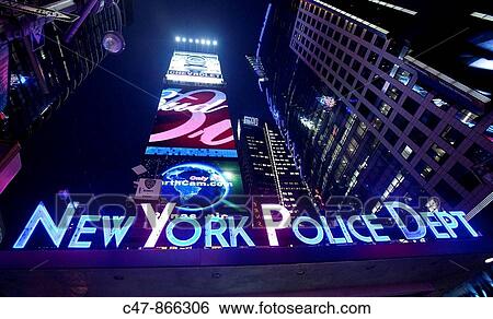 Police Department neon sign, Times Square, New York City, USA View Large Photo Image Stock Photograph - Police Department neon sign, Times Square, New York City, USA. Fotosearch