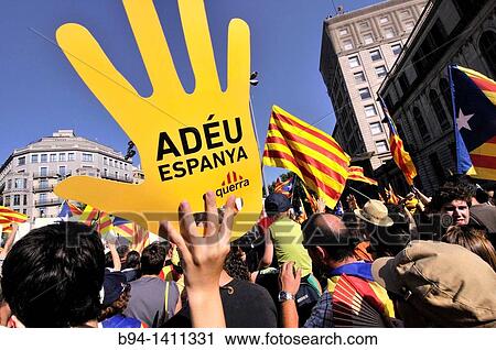 Political demonstration for the independence of Catalonia. July, 10 2010. Barcelona. Catalonia. Spain. View Large Photo Image Stock Image - Political demonstration for the independence of Catalonia. July, 10 2010. Barcelona. Catalonia. Spain.. Fotosearch