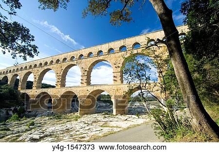 Pont du Gard, Nimes, Provence, South of France View Large Photo Image Stock Image - Pont du Gard, Nimes, Provence, South of France. Fotosearch