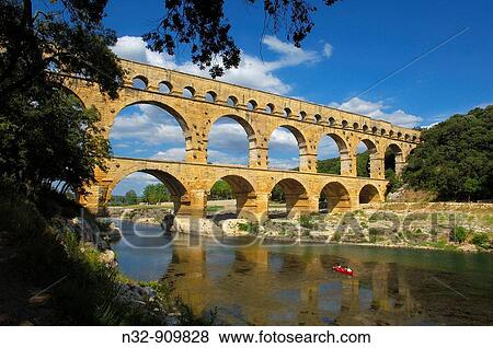 Pont du Gard Roman aqueduct, Gard, Languedoc-Roussillon, France View Large Photo Image Stock Photo - Pont du Gard Roman aqueduct, Gard, Languedoc-Roussillon, France. Fotosearch