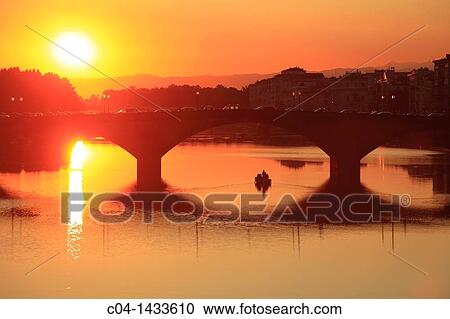 Ponte alle Grazie over Arno river at sunset, Florence, Tuscany, Italy View Large Photo Image Stock Image - Ponte alle Grazie over Arno river at sunset, Florence, Tuscany, Italy. Fotosearch